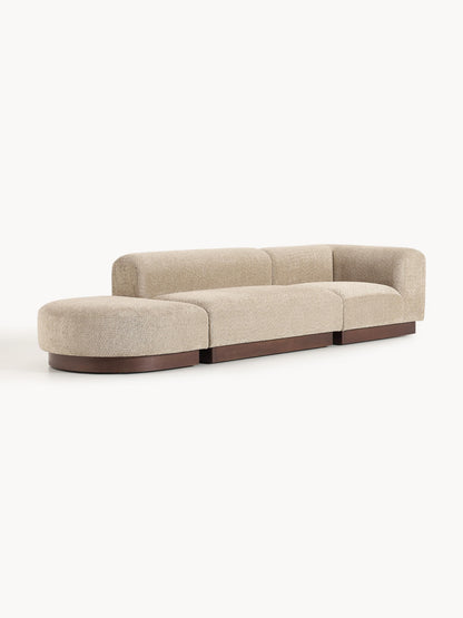 Natburgh Modular Ottoman in Teddy Bouclé with Stool (Left/Right)