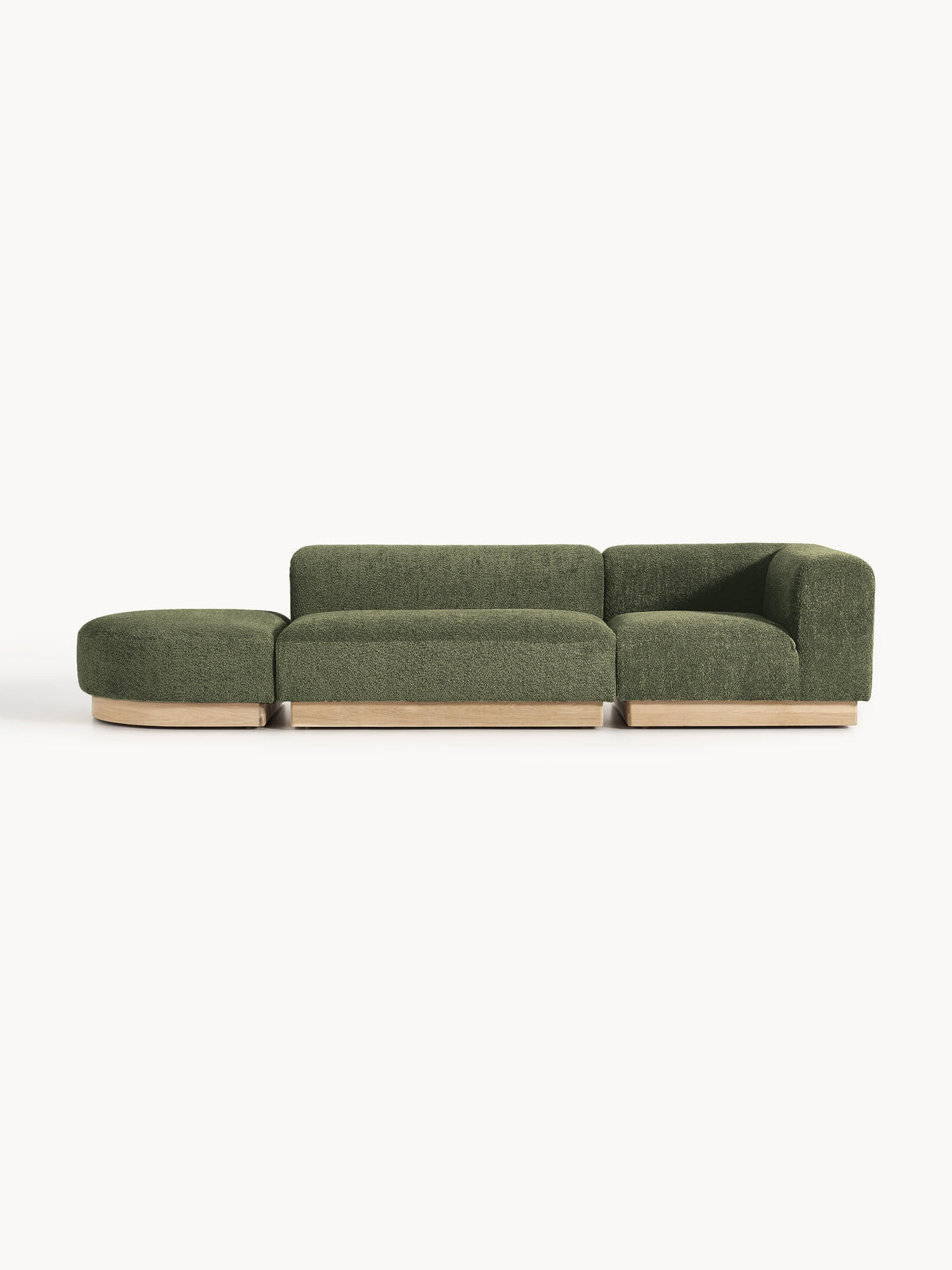 Natburgh Modular Ottoman in Teddy Bouclé with Stool (Left/Right)