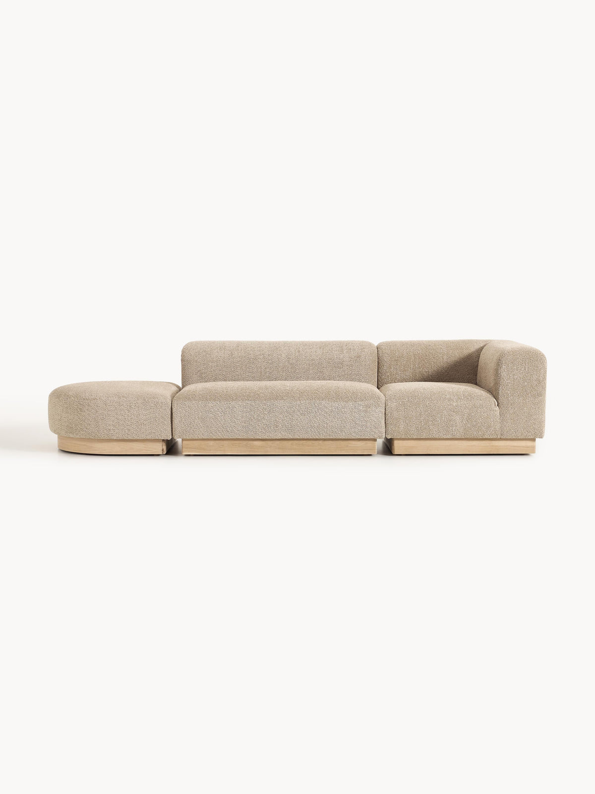 Natburgh Modular Ottoman in Teddy Bouclé with Stool (Left/Right)