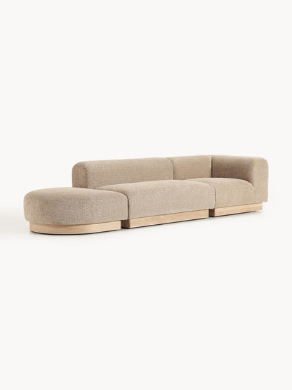Natburgh Modular Ottoman in Teddy Bouclé with Stool (Left/Right)