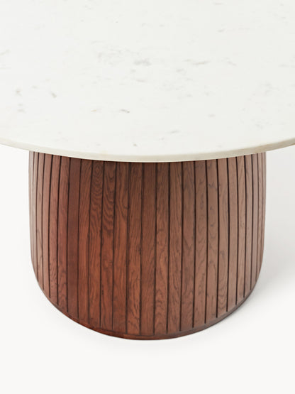 Nelscheid Round Dining Table with Marble Tabletop, Ø 115 cm