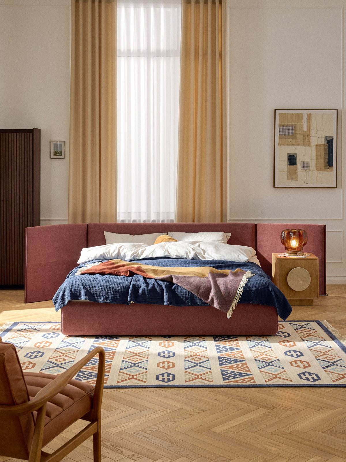 Otwalden Upholstered Bed with Folding Headboard