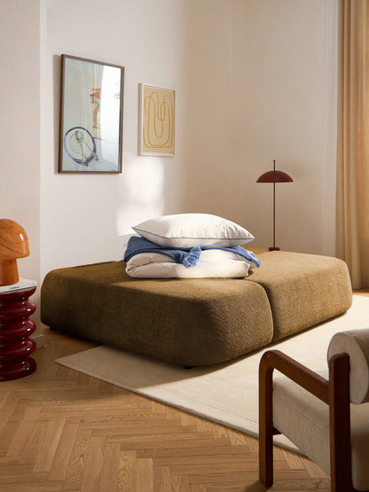 Paolwitz Sofa Bed in Teddy Bouclé with Storage