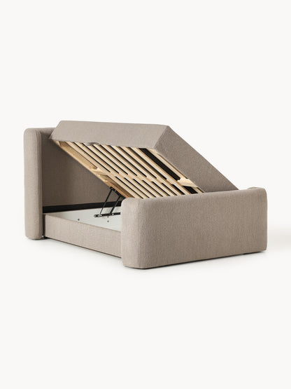 Perlmund Box Spring Bed in Bouclé with Storage