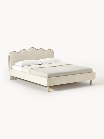 Romstein Upholstered Bed with Wavy Headboard