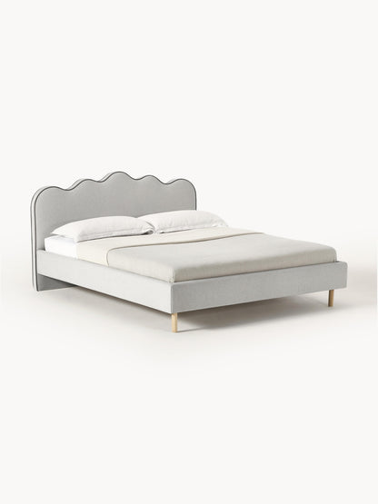 Romstein Upholstered Bed with Wavy Headboard