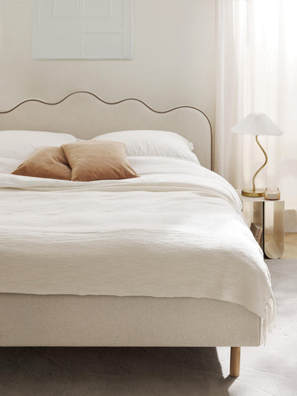 Romstein Upholstered Bed with Wavy Headboard