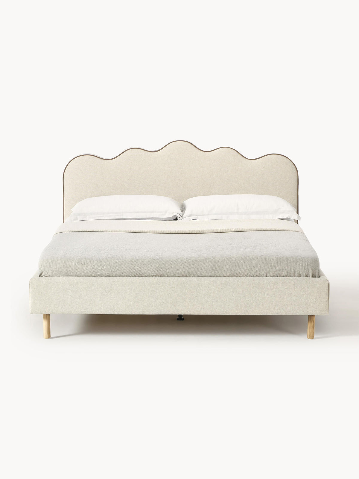 Romstein Upholstered Bed with Wavy Headboard