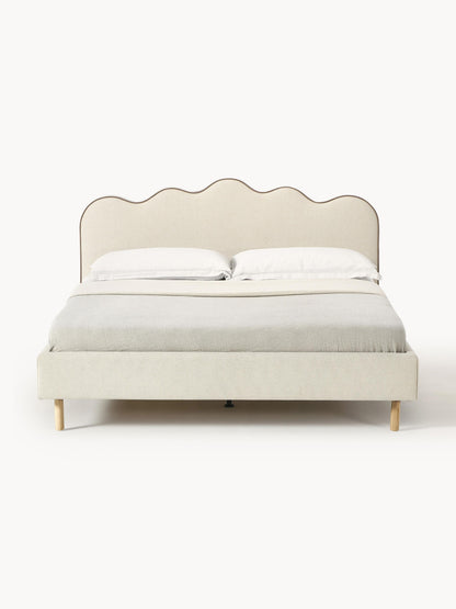 Romstein Upholstered Bed with Wavy Headboard