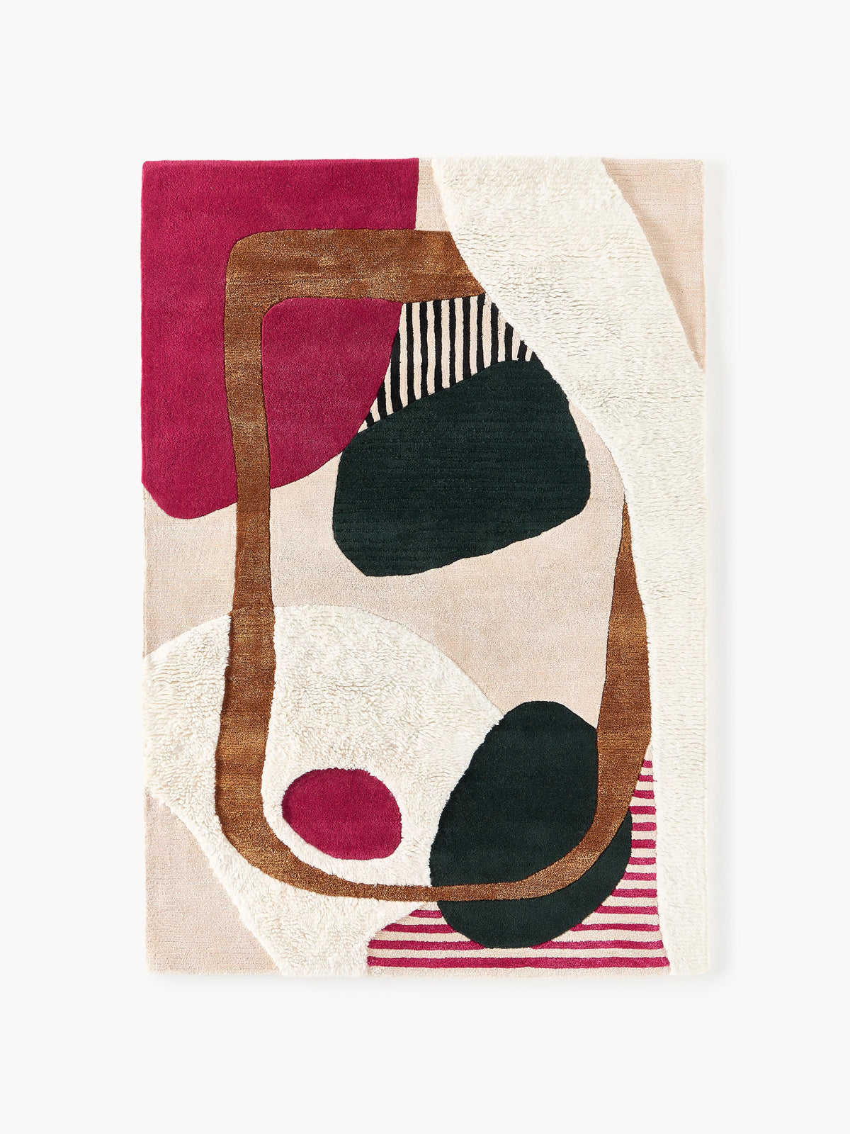 Roscbaum Wool Rug with High-Low Texture, Hand-Tufted