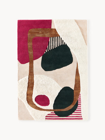 Roscbaum Wool Rug with High-Low Texture, Hand-Tufted