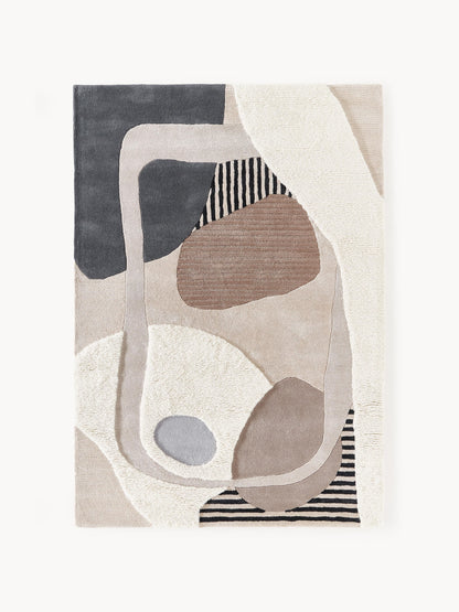 Roscbaum Wool Rug with High-Low Texture, Hand-Tufted