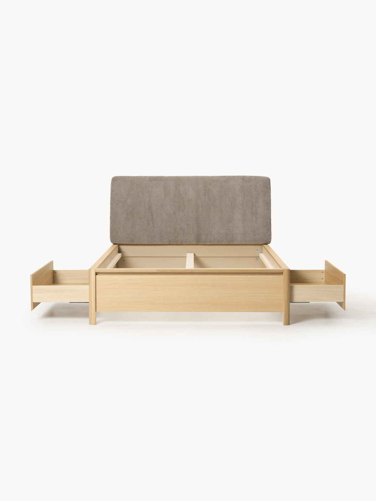 Santvelden Wooden Bed with Upholstered Headboard and Drawers