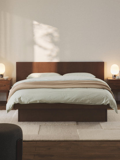 Satlohe Wooden Bed with Drawers and Headboard