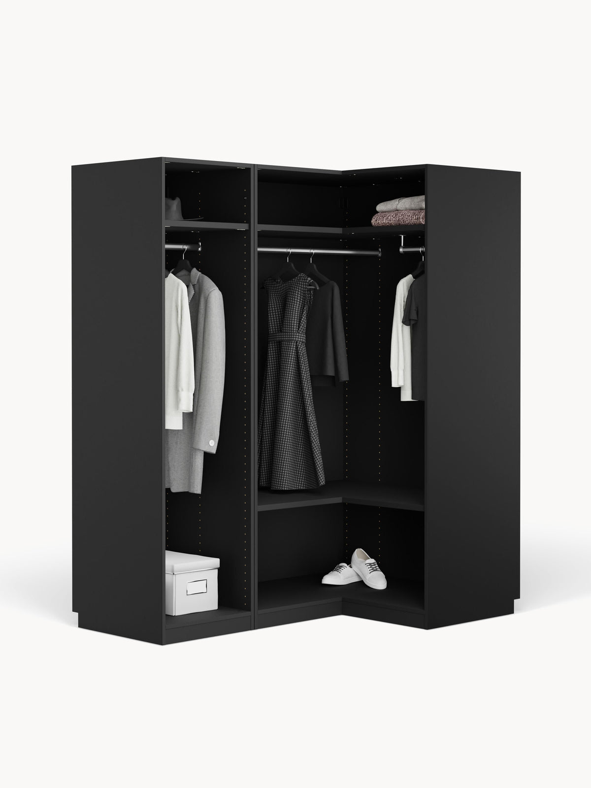 Simhoven Modular Corner Wardrobe, 165 cm Wide, in Various Sizes