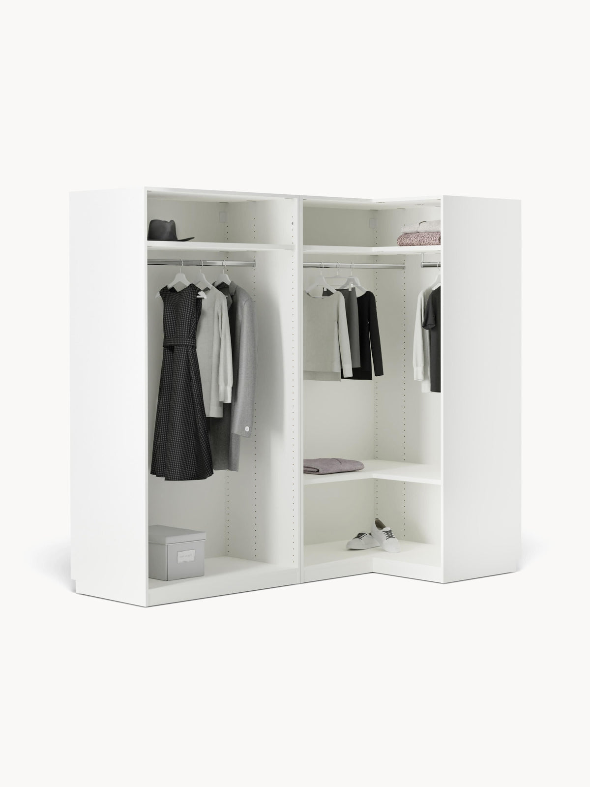 Simhoven Modular Corner Wardrobe, 215 cm Wide, in Various Sizes