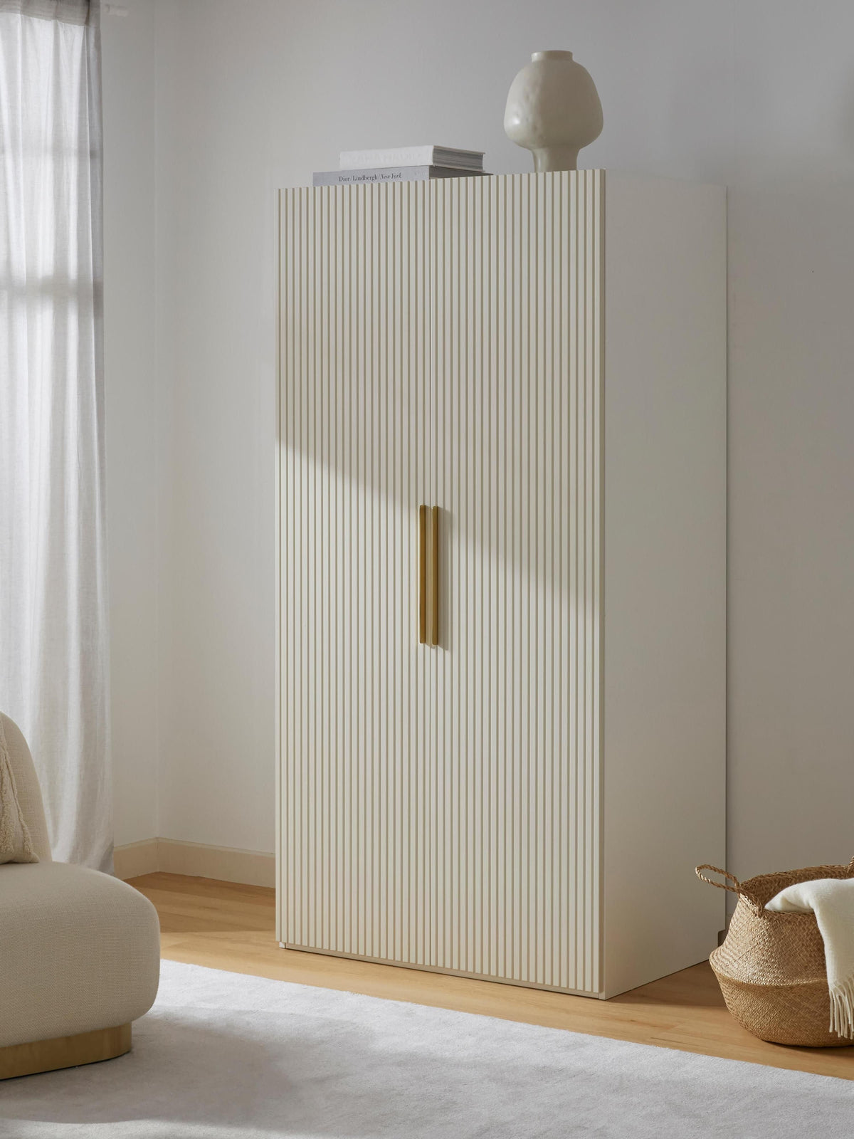 Simhoven Modular Hinged-Door Wardrobe, 100 cm Wide, in Various Sizes