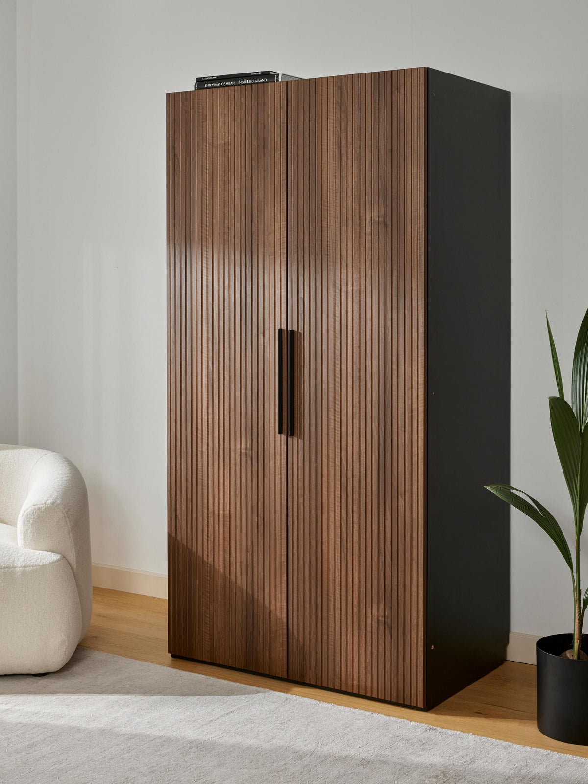 Simhoven Modular Hinged-Door Wardrobe, 100 cm Wide, in Various Sizes
