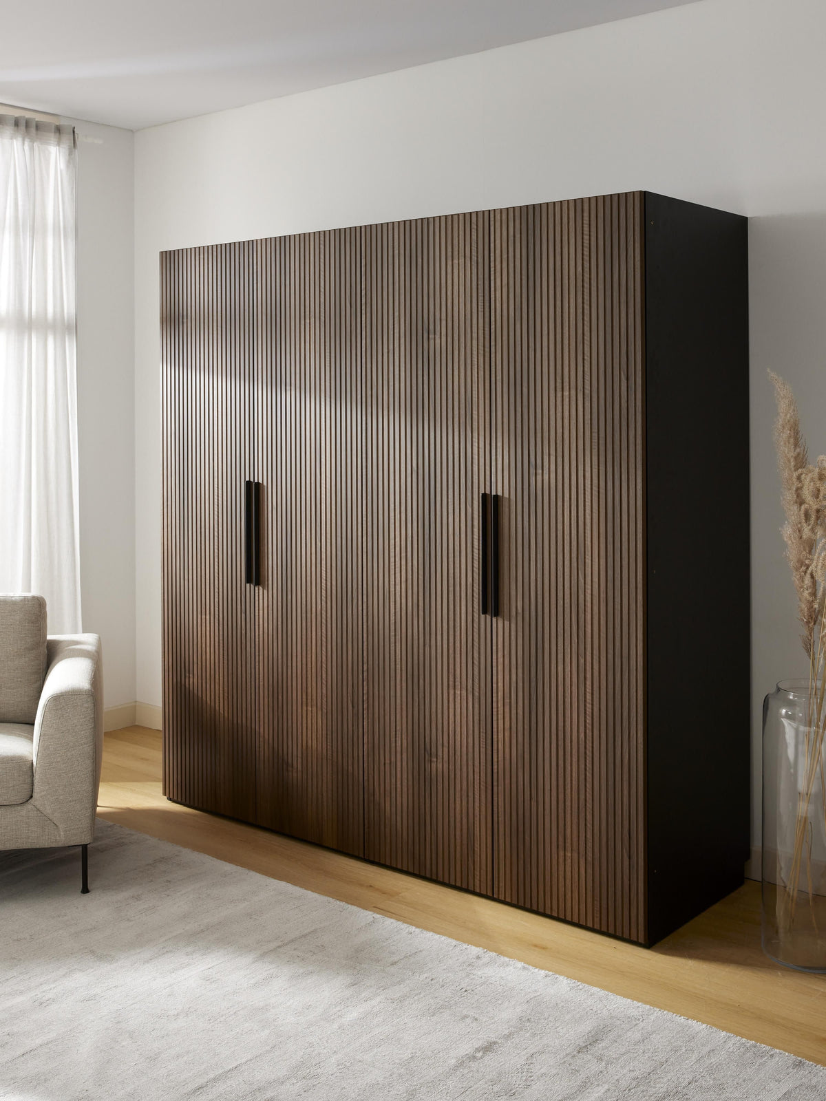 Simhoven Modular Hinged-Door Wardrobe, 200 cm Wide, in Various Sizes
