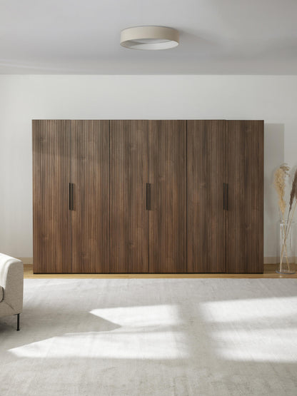 Simhoven Modular Hinged-Door Wardrobe, 300 cm Wide, in Various Sizes