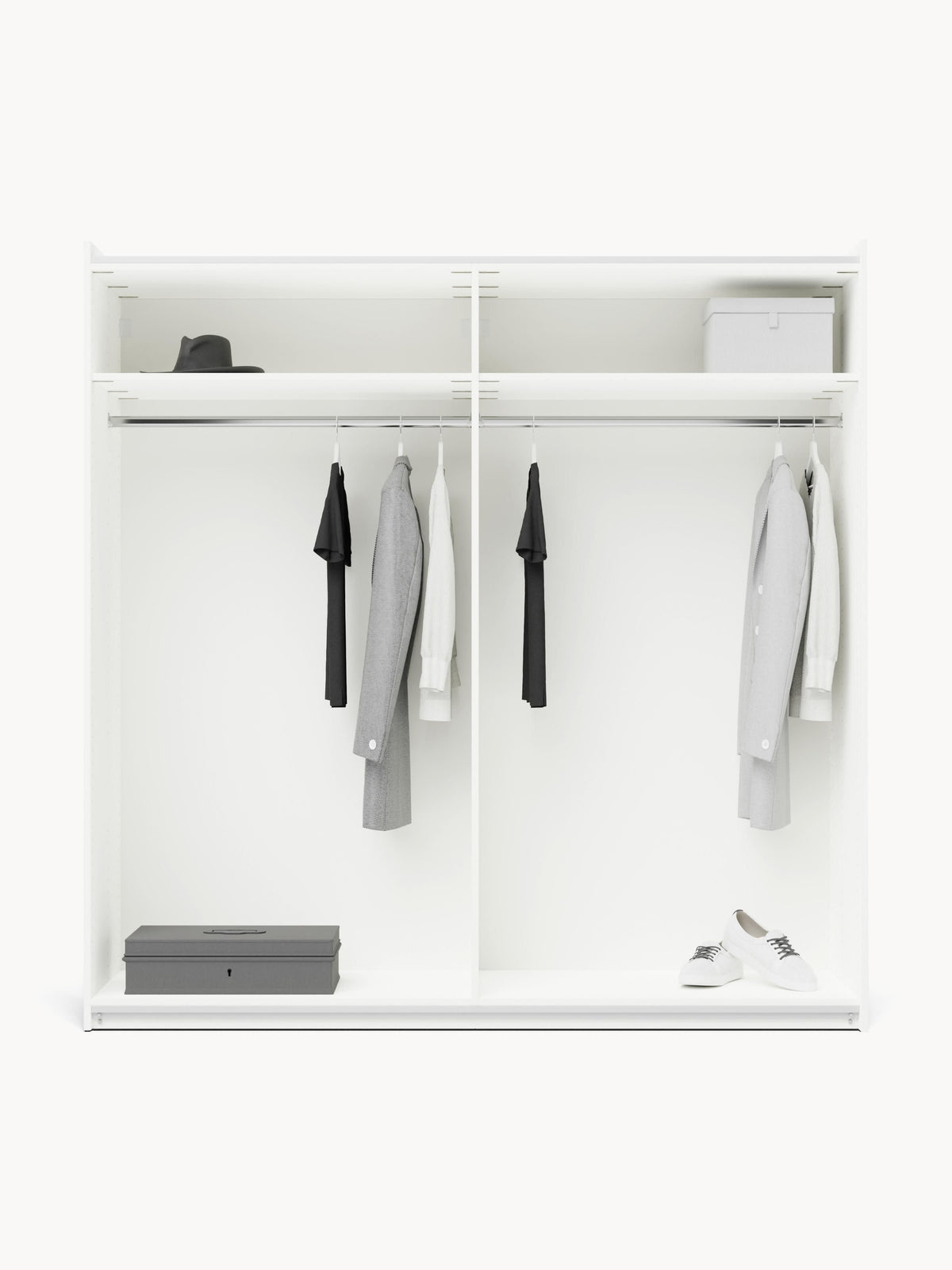 Simhoven Modular Sliding-Door Wardrobe, 200 cm Wide, in Various Sizes
