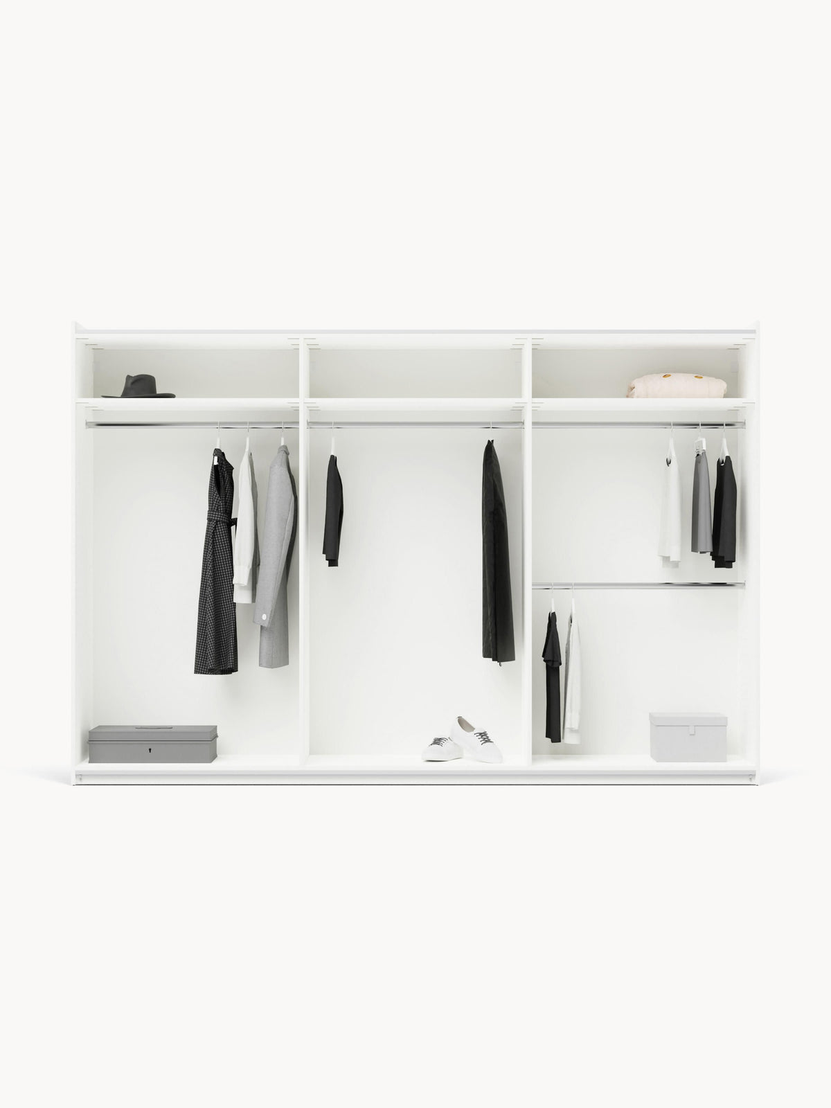 Simhoven Modular Sliding-Door Wardrobe, 300 cm Wide, in Various Sizes