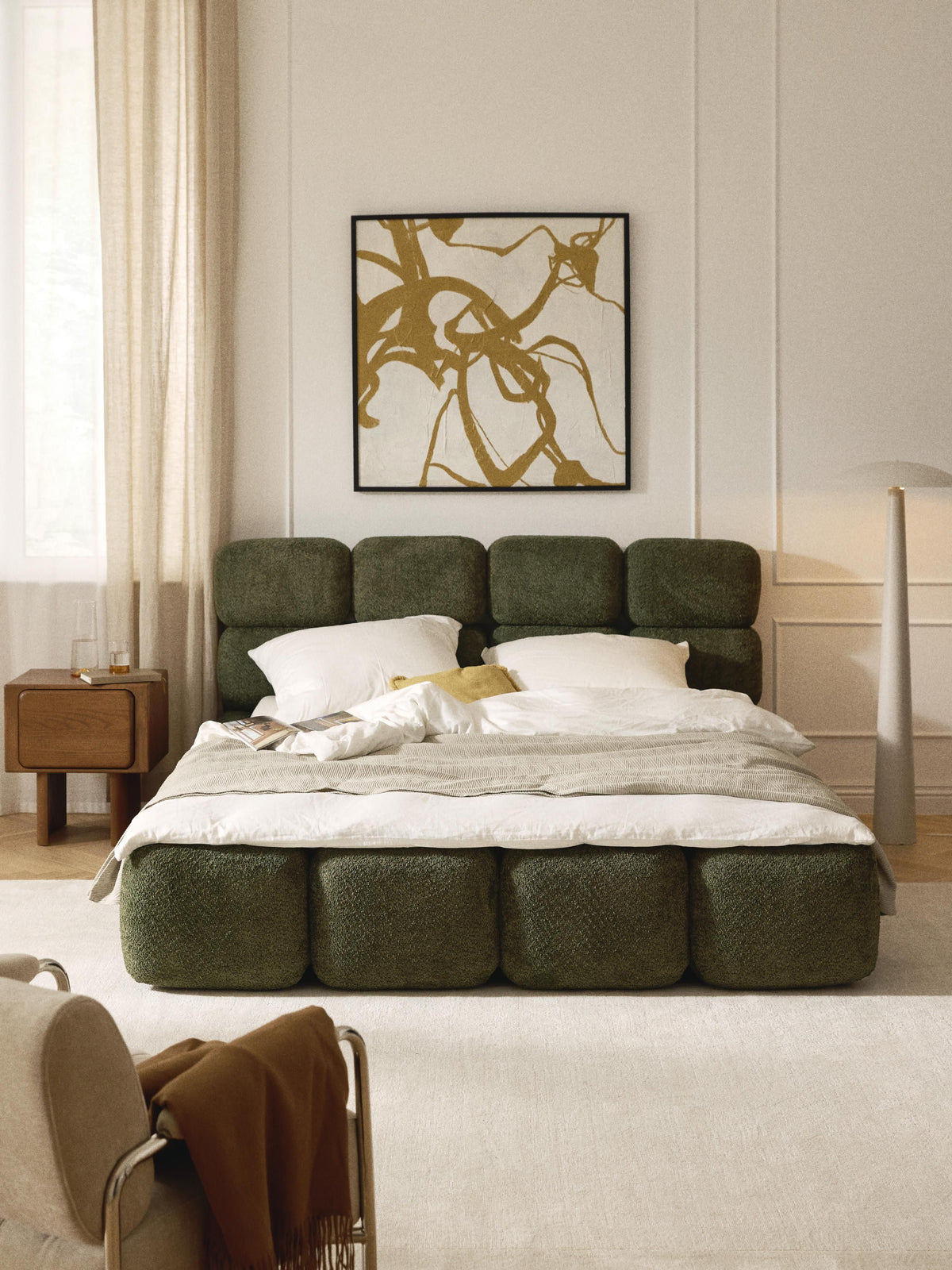 Taybergh Teddy Bouclé Upholstered Bed