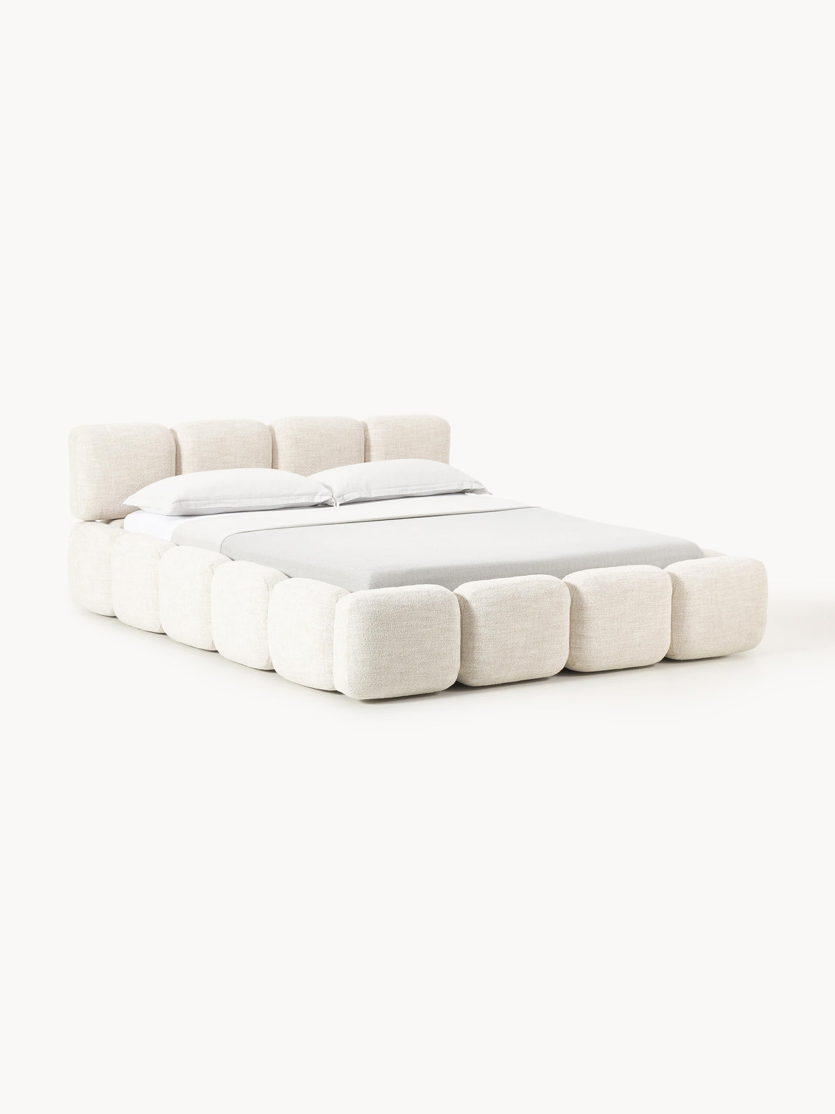 Taybergh Upholstered Bed in Bouclé with Storage