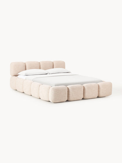 Taybergh Upholstered Bed in Bouclé with Storage