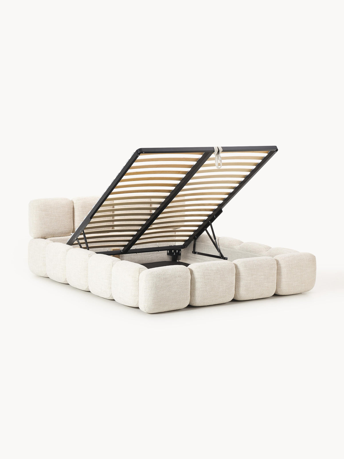 Taybergh Upholstered Bed in Bouclé with Storage