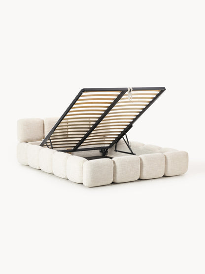 Taybergh Upholstered Bed in Bouclé with Storage