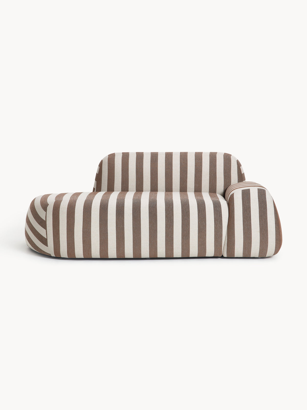 Wolkrath 2-Seater Striped Sofa with Chaise Longue