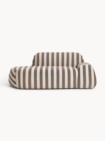 Wolkrath 2-Seater Striped Sofa with Chaise Longue