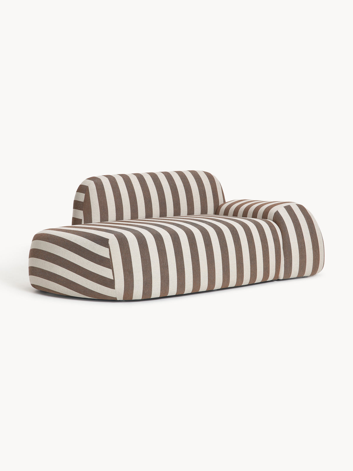 Wolkrath 2-Seater Striped Sofa with Chaise Longue