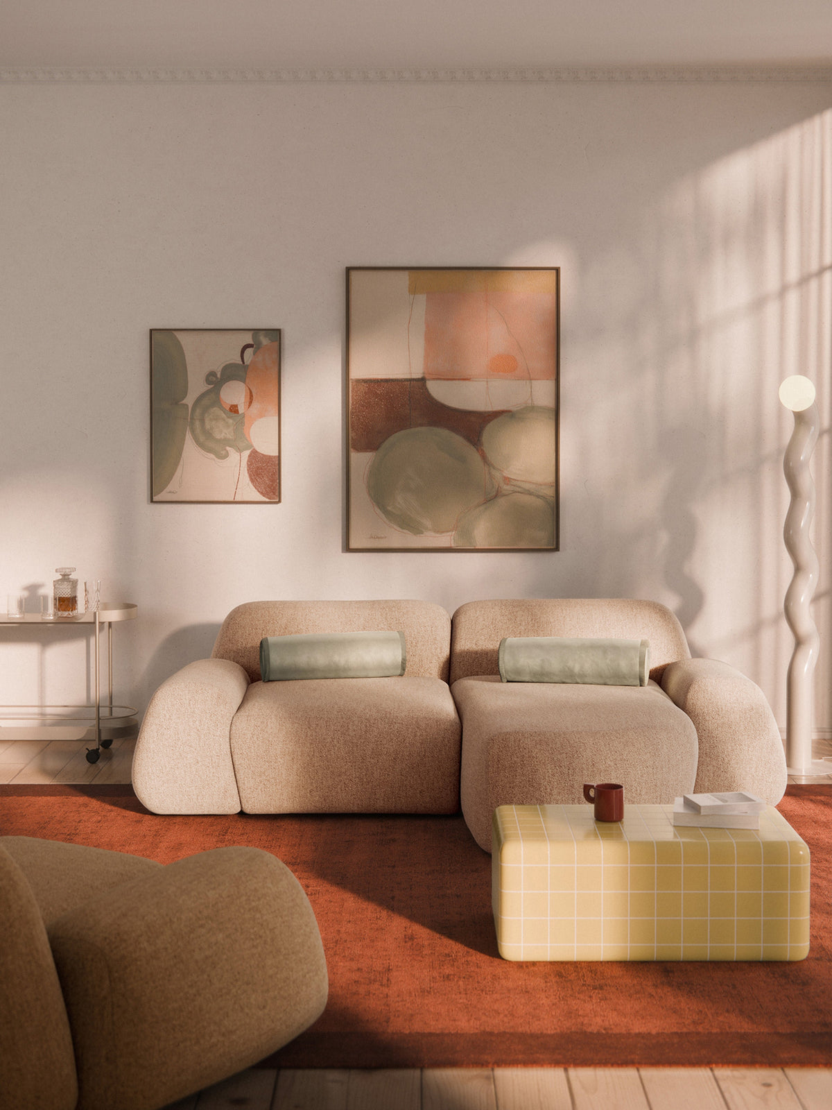 Wolkrath 3-Seater Modular Bouclé Corner Sofa