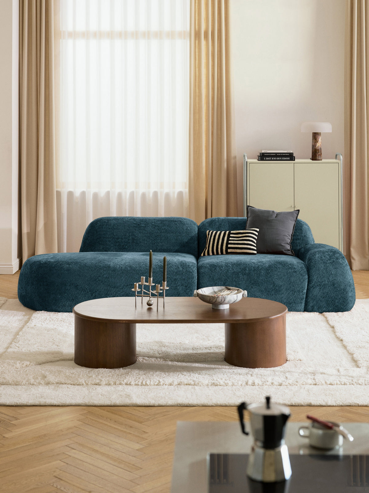 Wolkrath 3-Seater Modular Teddy Bouclé Chaise
