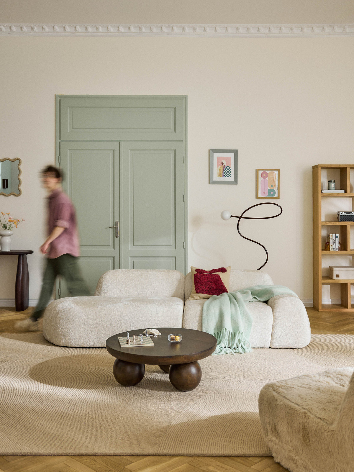 Wolkrath 3-Seater Modular Teddy Bouclé Chaise
