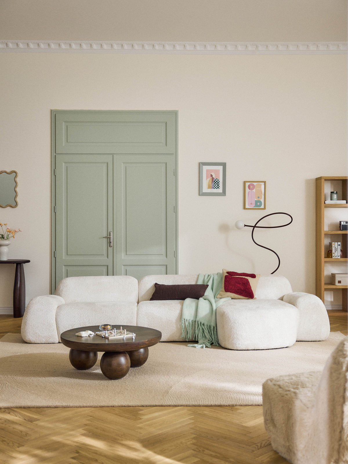 Wolkrath 4-Seater Modular Teddy Bouclé Corner Sofa