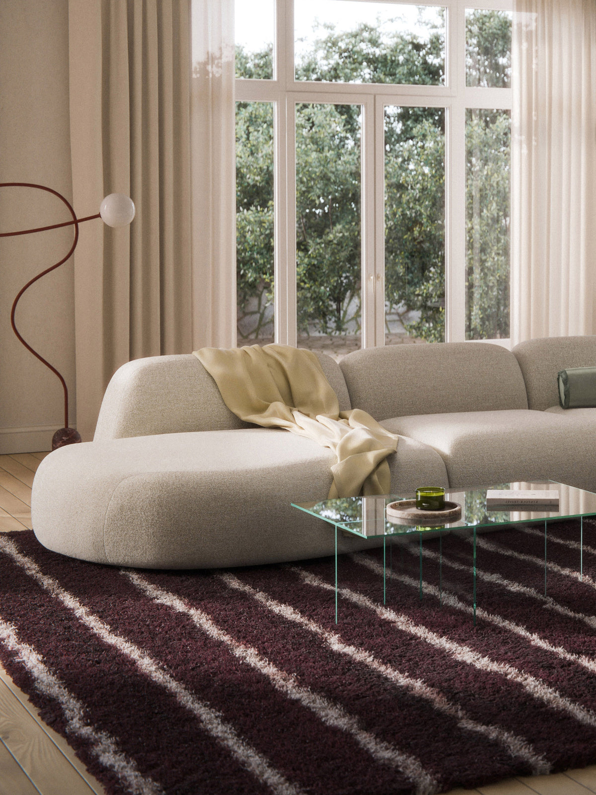 Wolkrath Chaise Module in Bouclé