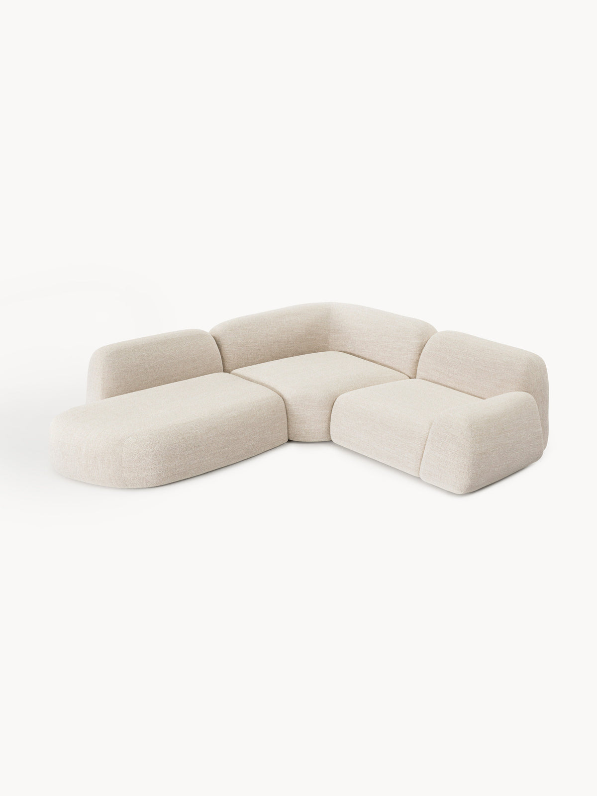 Wolkrath Modular Bouclé Corner Sofa (4-Seater) with Chaise Longue