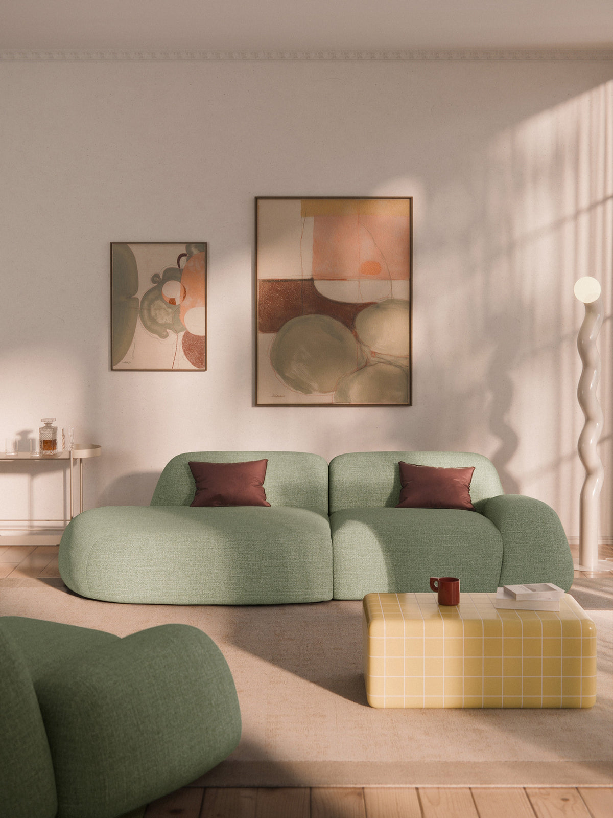 Wolkrath Modular Chaise in Bouclé (3-Seater)