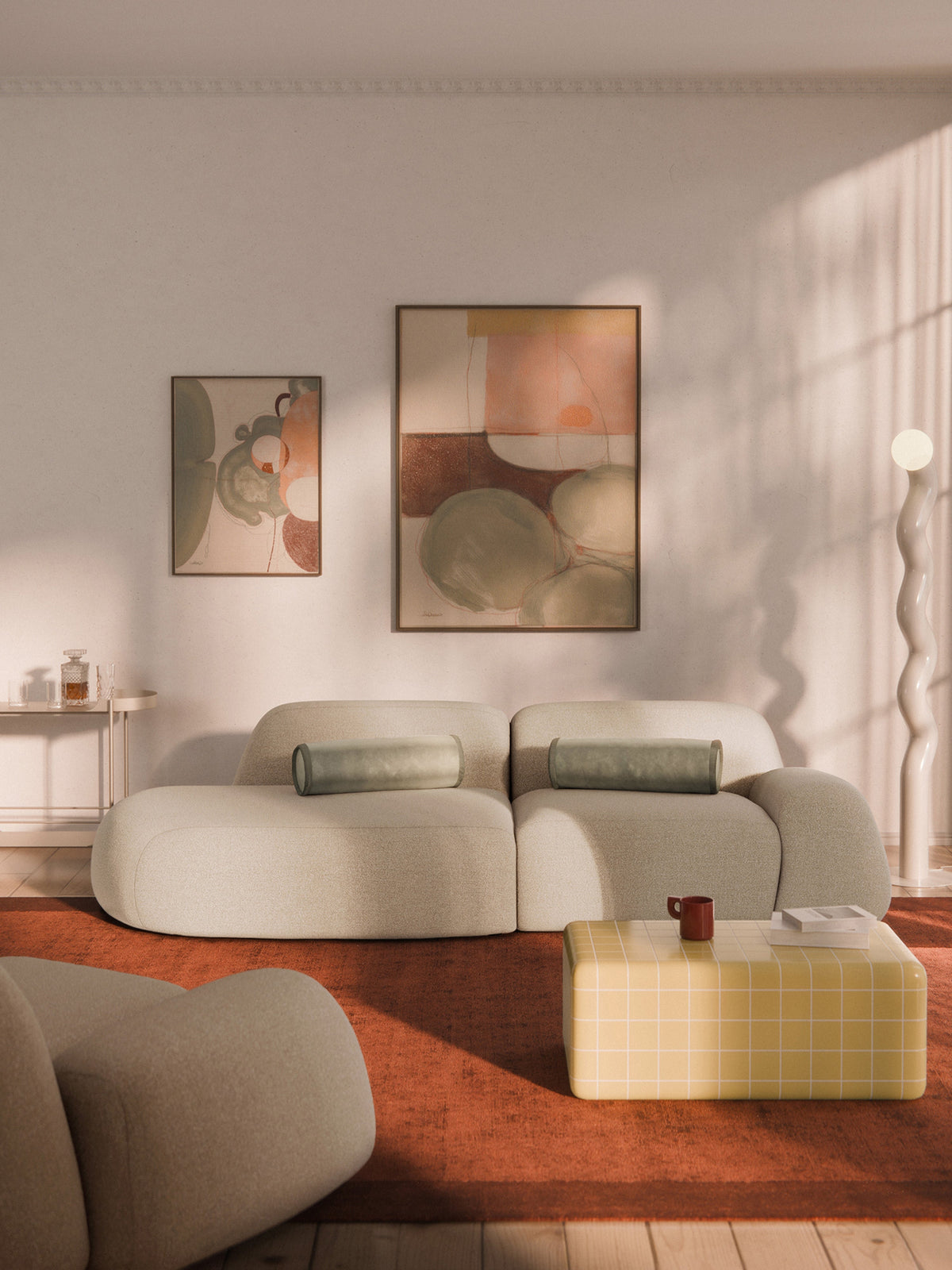 Wolkrath Modular Chaise in Bouclé (3-Seater)