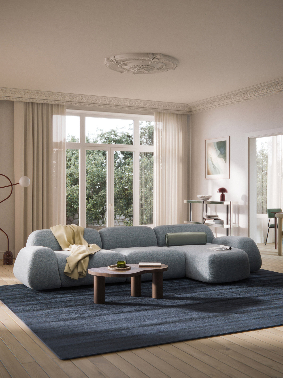 Wolkrath Modular Corner Sofa in Bouclé (4-Seater)