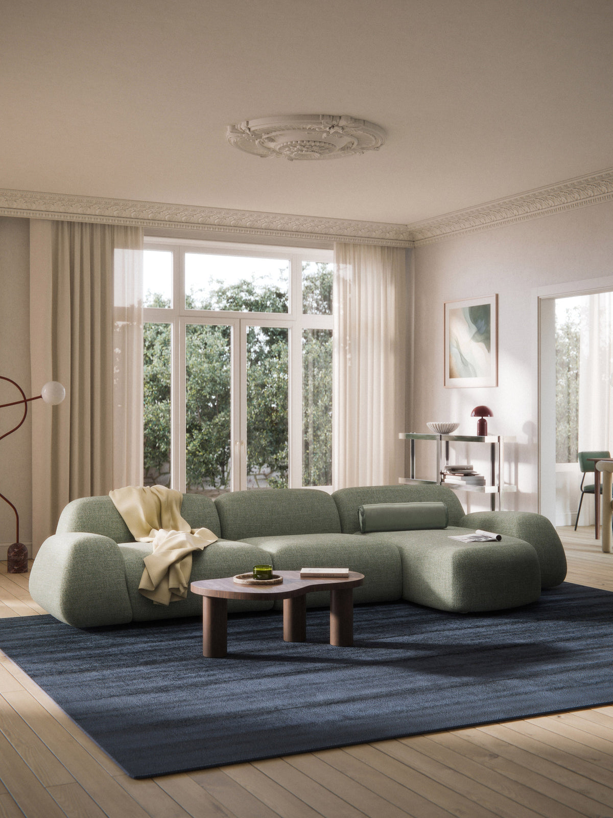 Wolkrath Modular Corner Sofa in Bouclé (4-Seater)