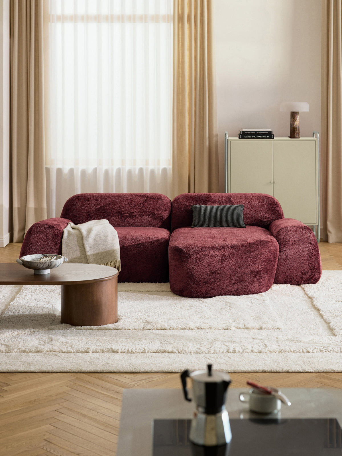 Wolkrath Modular Corner Sofa in Teddy Bouclé (3-Seater)