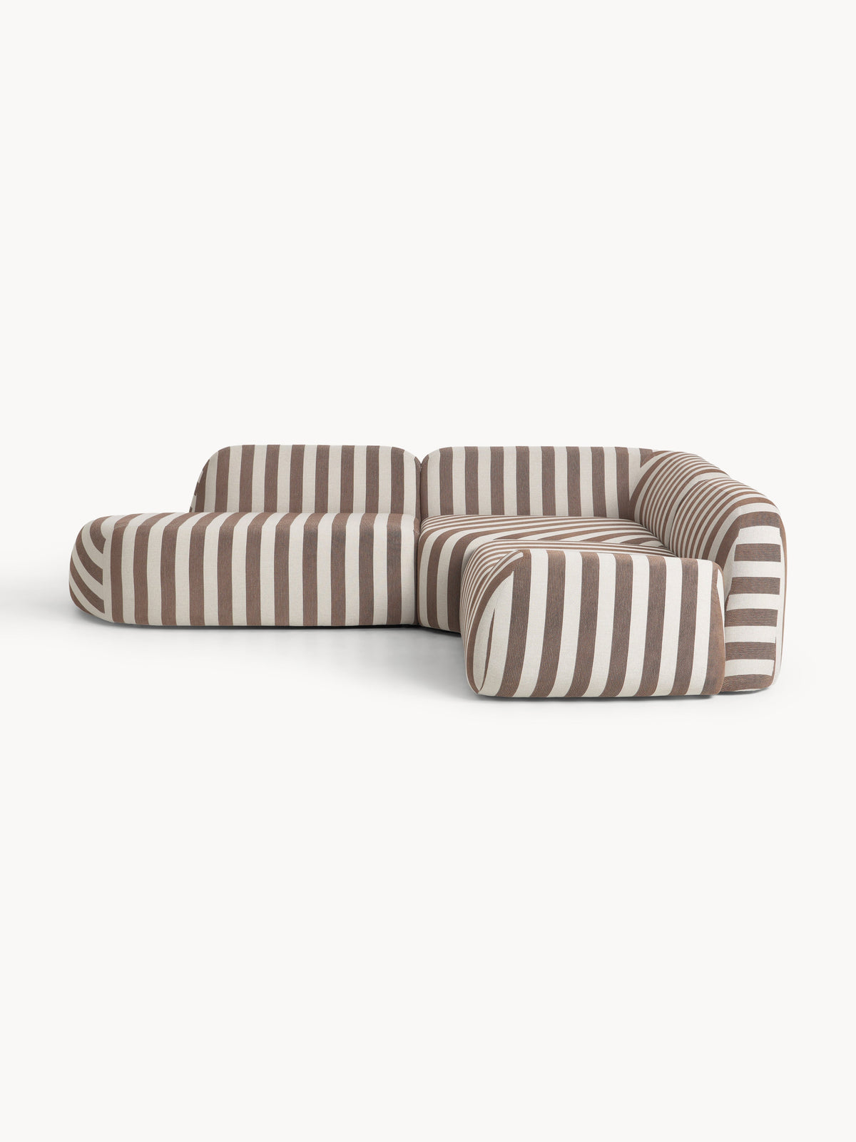Wolkrath Modular Striped Corner Sofa (4-Seater) with Chaise Longue