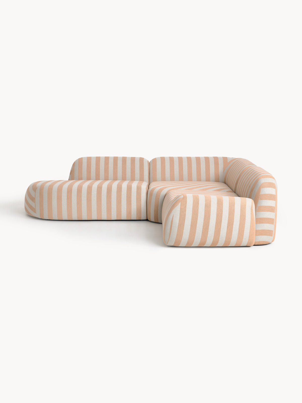 Wolkrath Modular Striped Corner Sofa (4-Seater) with Chaise Longue