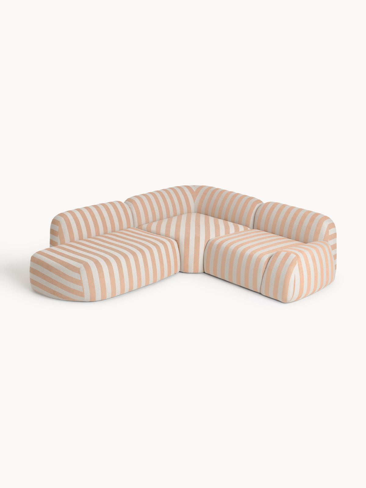 Wolkrath Modular Striped Corner Sofa (4-Seater) with Chaise Longue