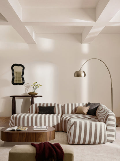 Wolkrath Modular Striped Corner Sofa (4-Seater) with Chaise Longue