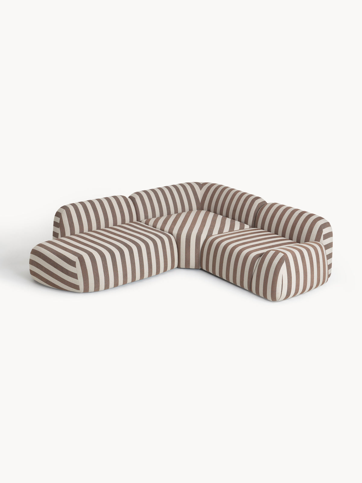 Wolkrath Modular Striped Corner Sofa (4-Seater) with Chaise Longue